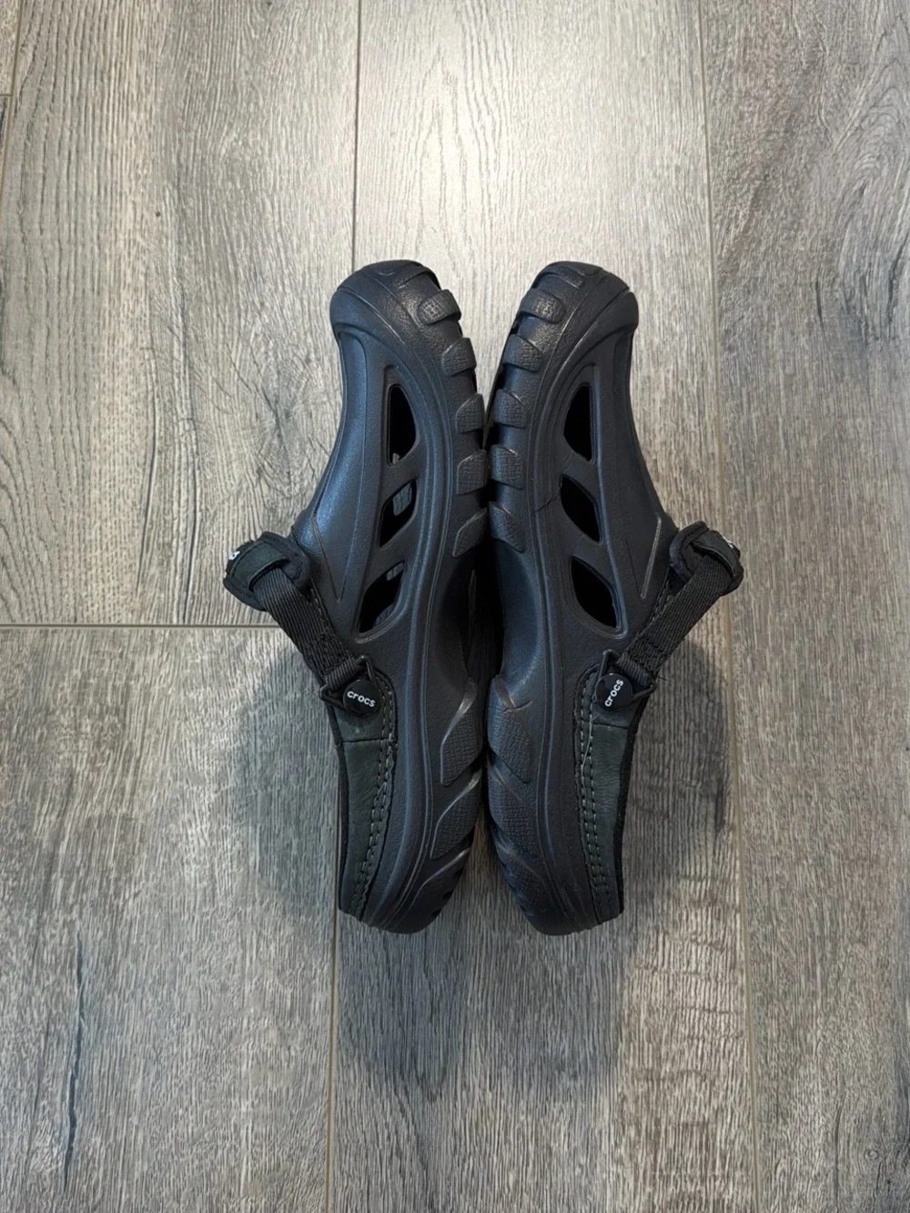 CROCS Men's Black Slip-On Sport Clog with Heel Strap